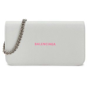 NEW Balenciaga White Chain Crossbody Leather Bag